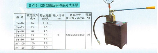 手动打压泵